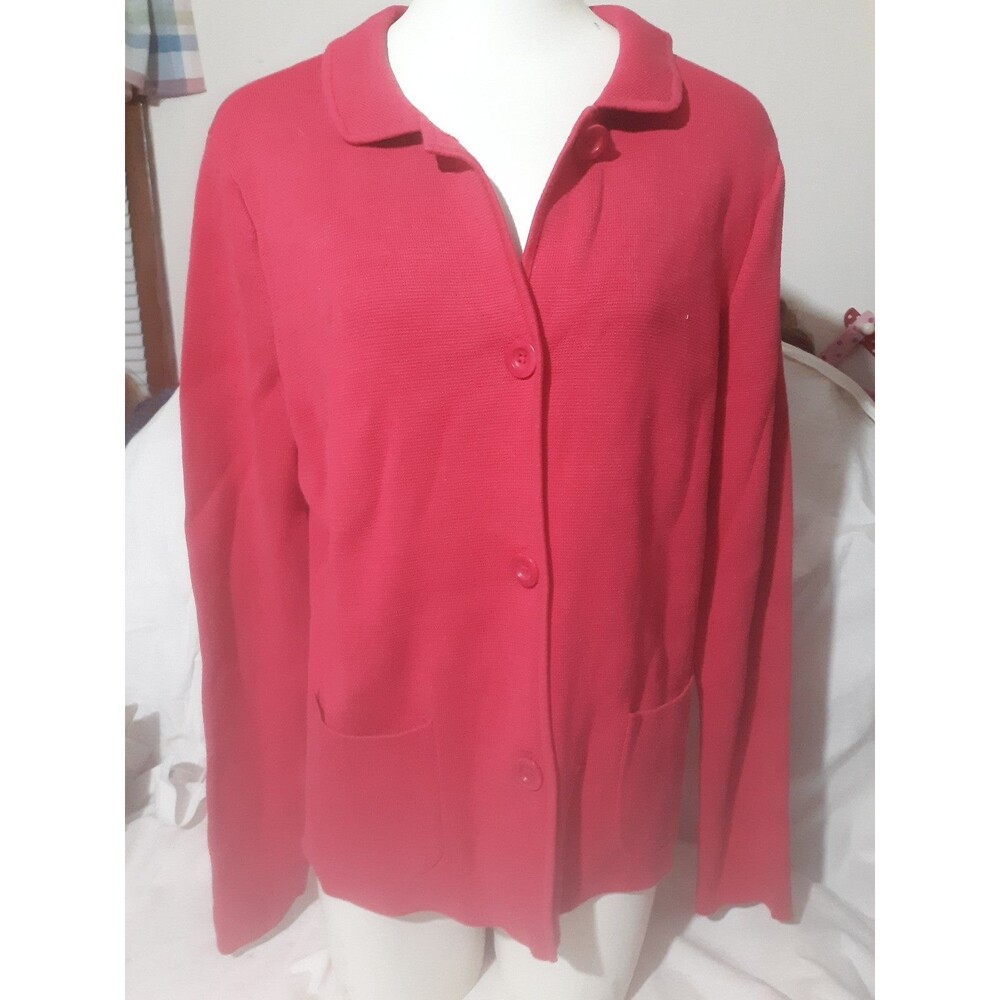 Womens Talbots Ctn rayon blend knit blazer sz Lg